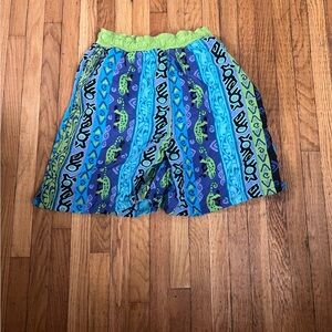 Vintage Extreme Limit size 8 Gecko Print Surf Trunks
